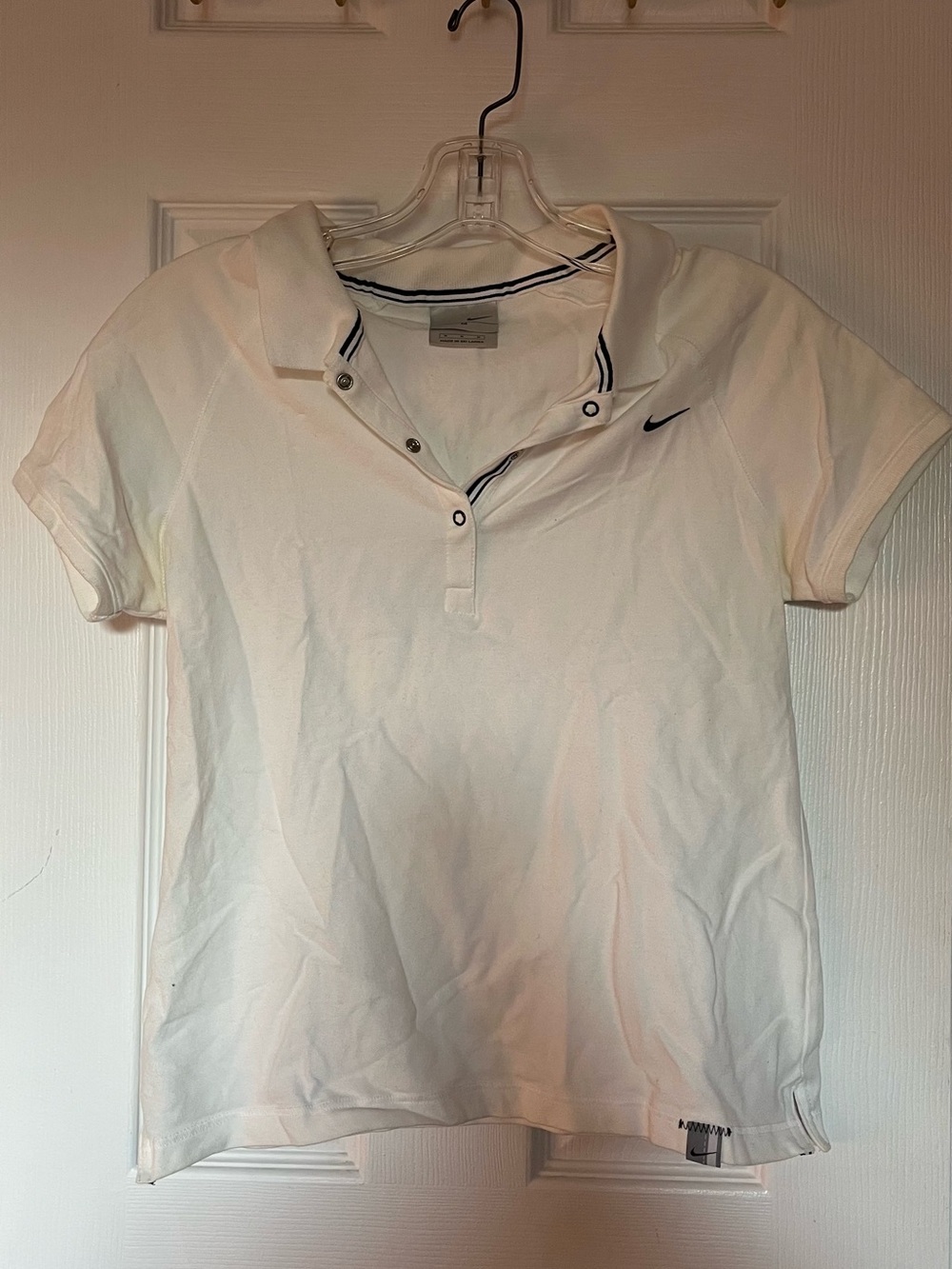 Nike White Short-Sleeve Polo with Black Trim